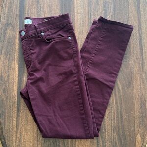 LOFT Maroon Skinny Ankle Jeans